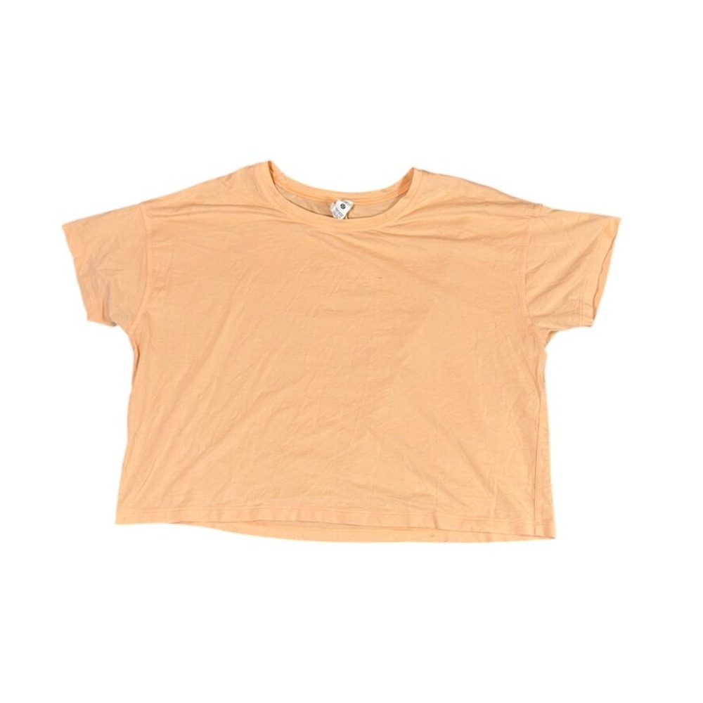 Lululemon Cates T-Shirt Peach Apricot Pima Cotton Boxy Cropped Tee Size 10